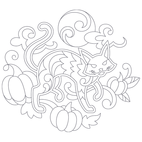 Doodle Black Cat [SVG, DXF]