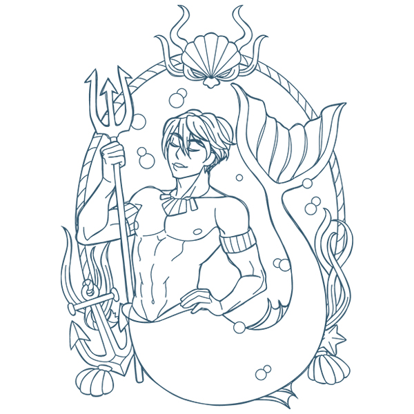 Merman Cameo [SVG, DXF]