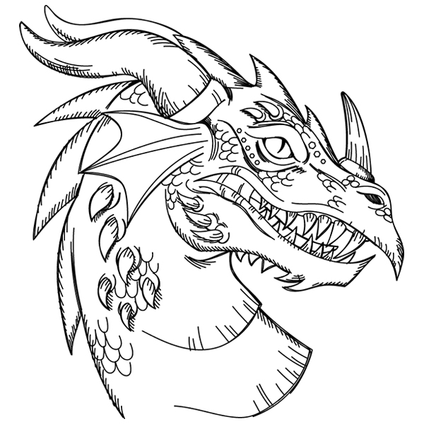 Fierce Dragon [SVG, DXF]