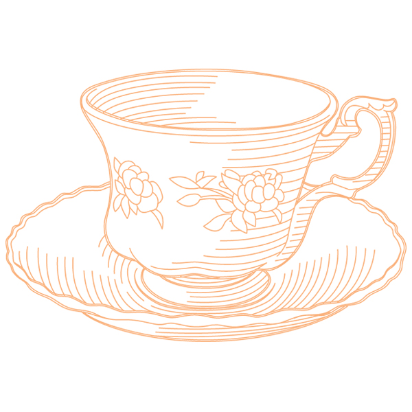 Blooming Teacup [SVG, DXF]