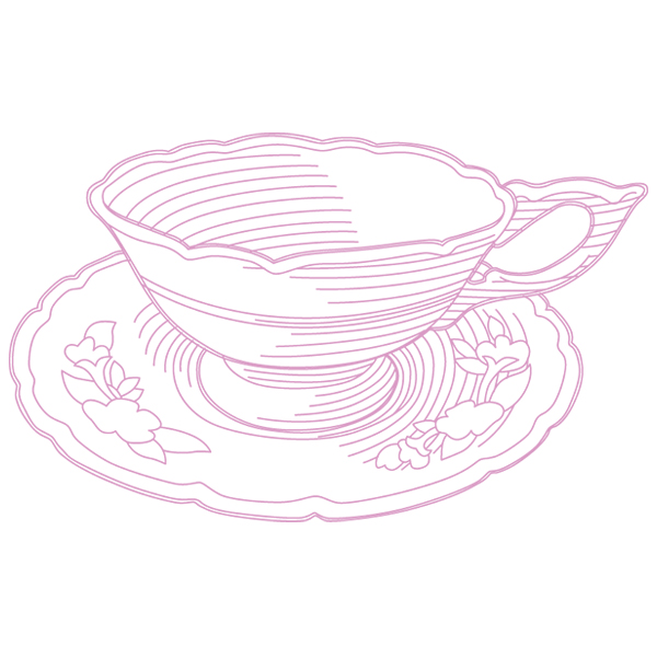 Blossoming Teacup [SVG, DXF]