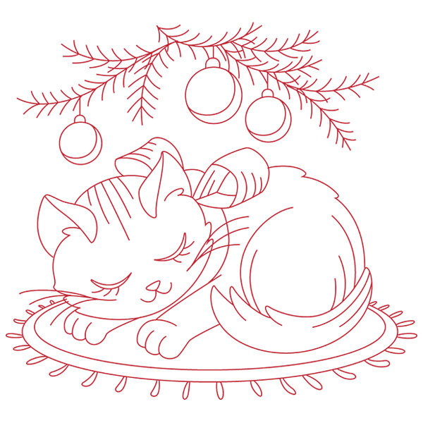 Meowy Christmas Under the Tree [SVG, DXF]