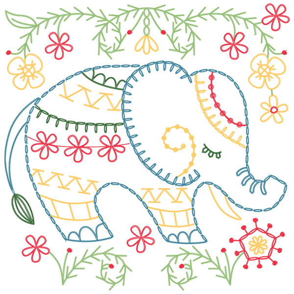 Bright Bazaar Elephant [SVG, DXF]