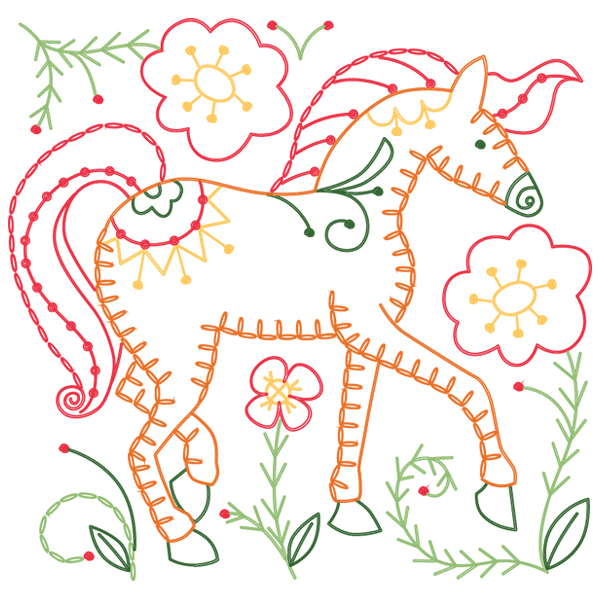 Bright Bazaar Horse [SVG, DXF]