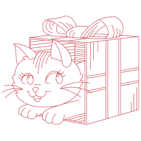 Meowy Christmas Gift [SVG, DXF]