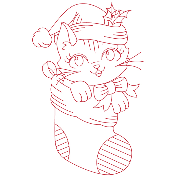Meowy Christmas Stocking [SVG, DXF]