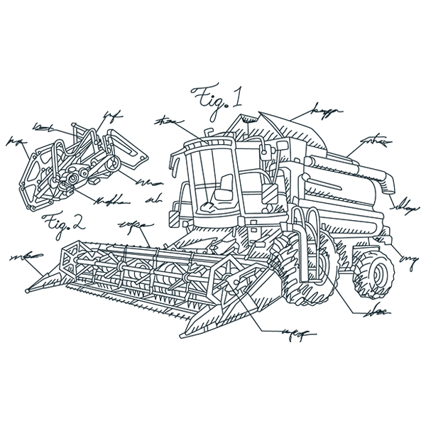 Combine Harvester Schematic [SVG, DXF]