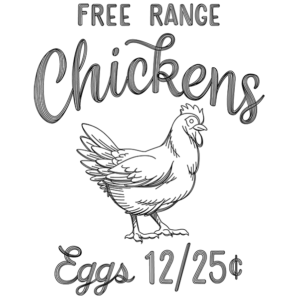 County Fair Sign - Free Range Chickens [SVG, DXF]