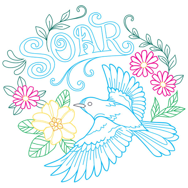 Wings and Words - Soar [SVG, DXF]