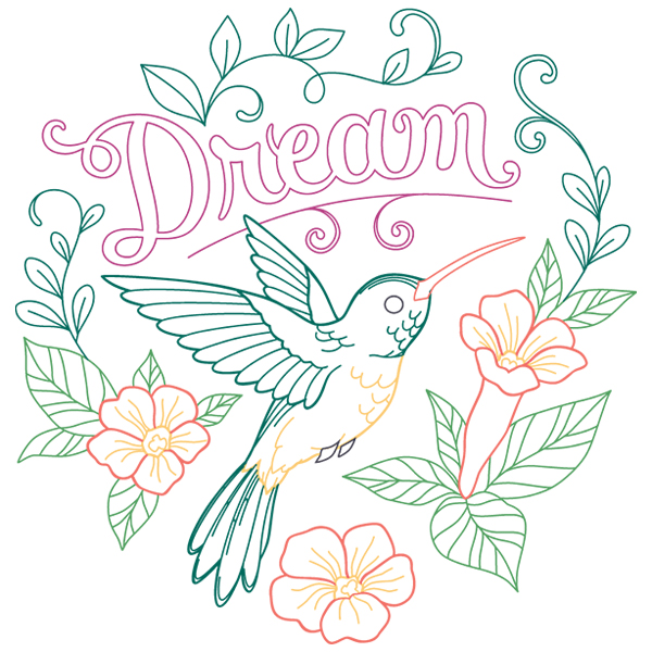 Wings and Words - Dream [SVG, DXF]