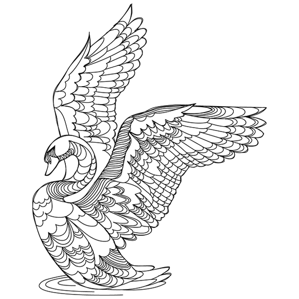 Delicate Swan [SVG, DXF]