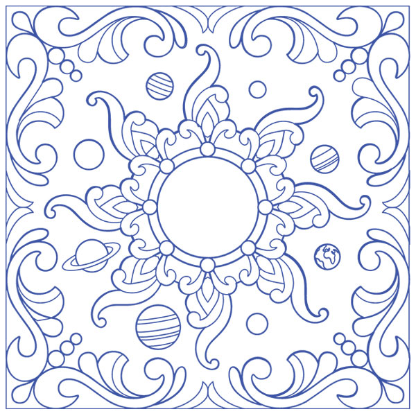 Around the Sun Square [SVG, DXF]