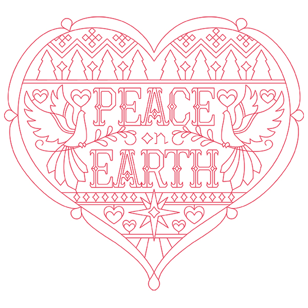 Peace on Earth Heart [SVG, DXF]