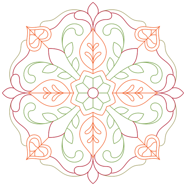 Autumn Flourish Medallion [SVG, DXF]