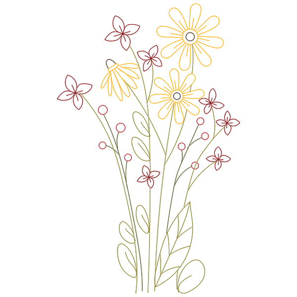 Blooming Autumn Stems [SVG, DXF]