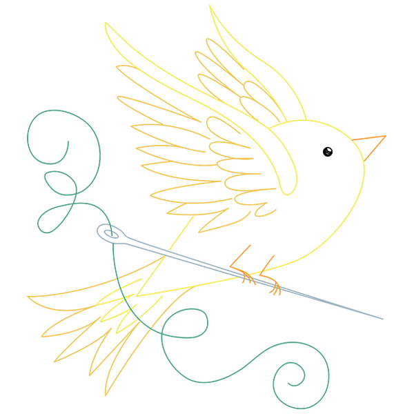 Bird with Needle and Thread [SVG, DXF]
