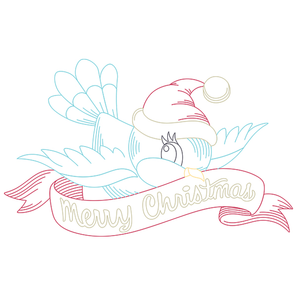 Merry Christmas Birdie [SVG, DXF]