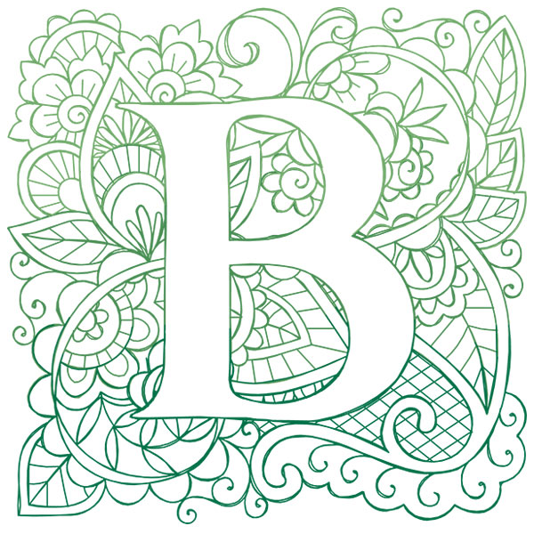 Mendhika Alphabet - B [SVG, DXF]