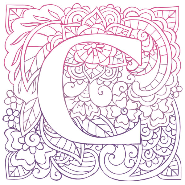 Mendhika Alphabet - C [SVG, DXF]