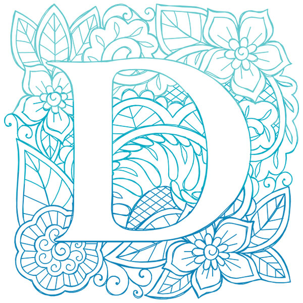 Mendhika Alphabet - D [SVG, DXF]