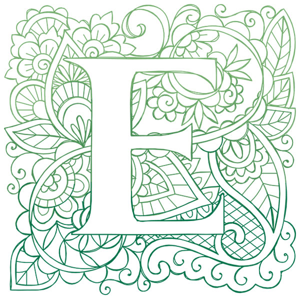 Mendhika Alphabet - E [SVG, DXF]