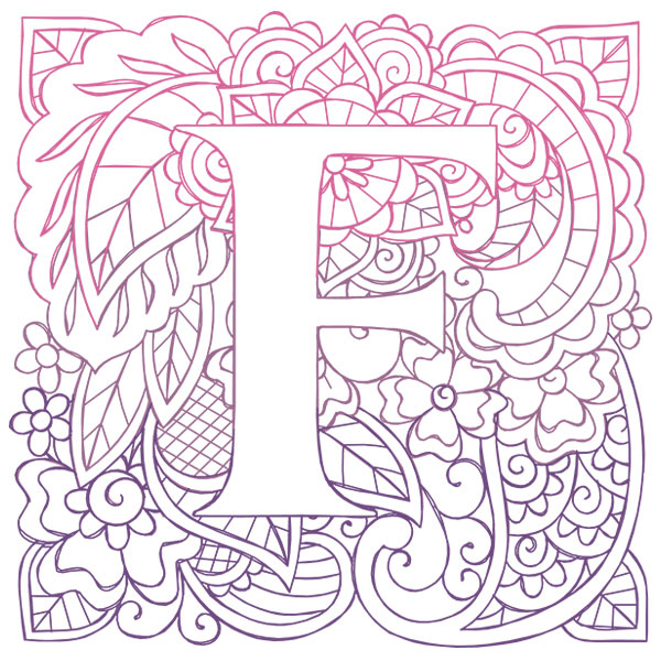 Mendhika Alphabet - F [SVG, DXF]