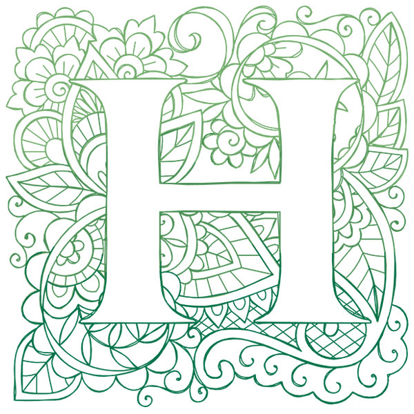 Mendhika Alphabet - H [SVG, DXF]