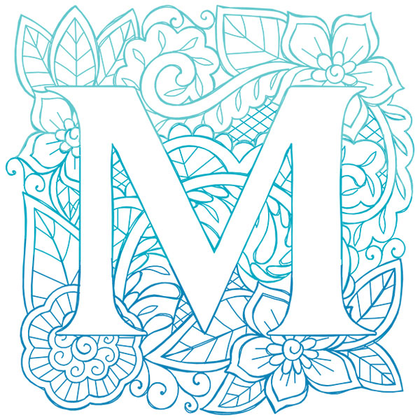 Mendhika Alphabet - M [SVG, DXF]