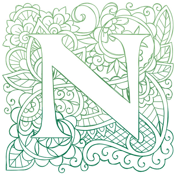 Mendhika Alphabet - N [SVG, DXF]