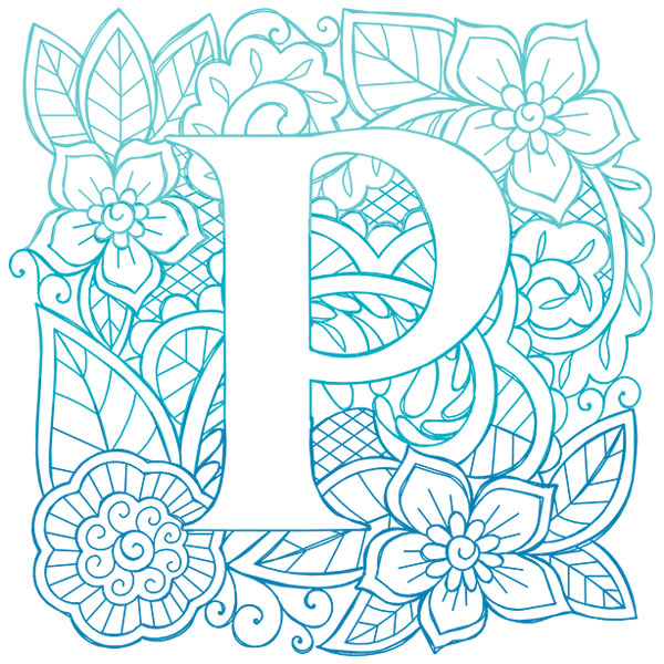 Mendhika Alphabet - P [SVG, DXF]