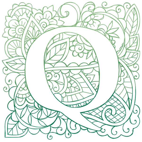 Mendhika Alphabet - Q [SVG, DXF]