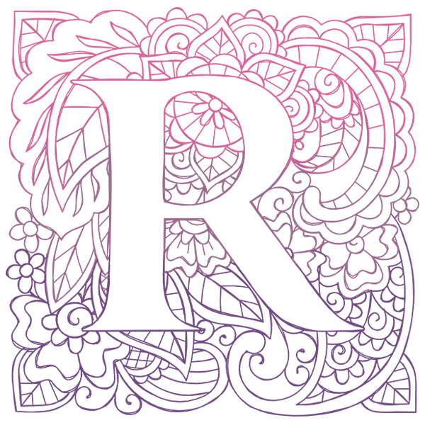 Mendhika Alphabet - R [SVG, DXF]