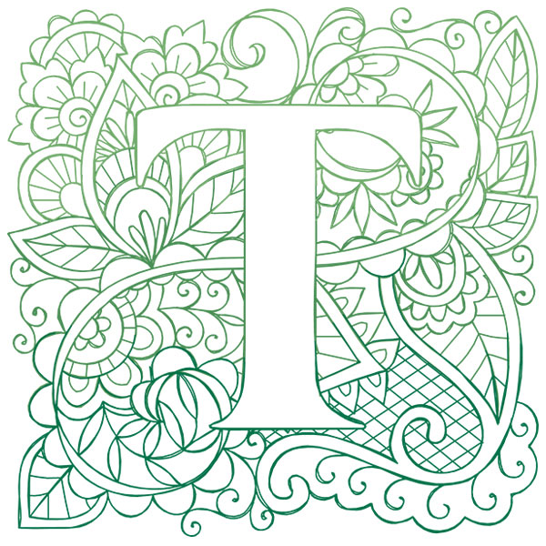 Mendhika Alphabet - T [SVG, DXF]