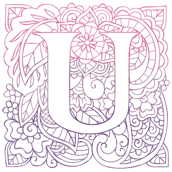 Mendhika Alphabet - U [SVG, DXF]