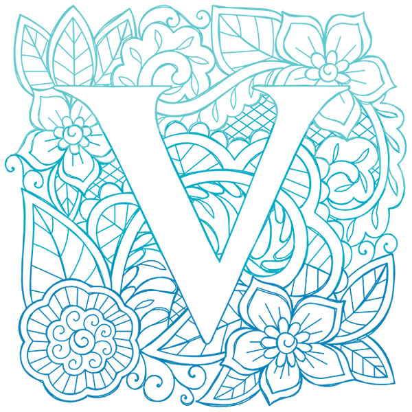 Mendhika Alphabet - V [SVG, DXF]