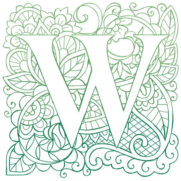 Mendhika Alphabet - W [SVG, DXF]