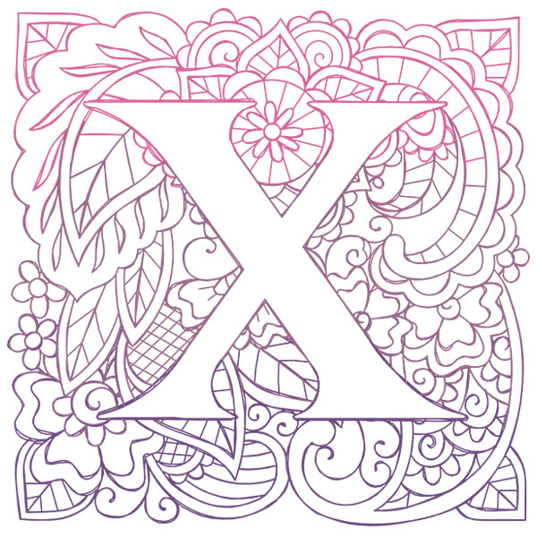 Mendhika Alphabet - X [SVG, DXF]