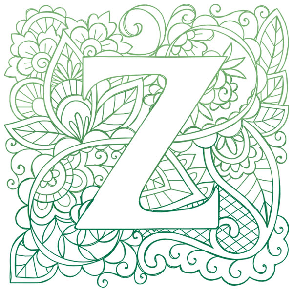 Mendhika Alphabet - Z [SVG, DXF]