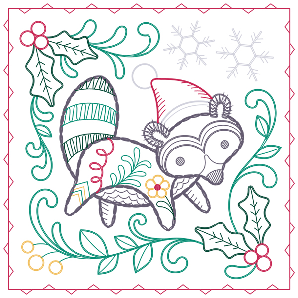 Charming Woodland Christmas - Raccoon [SVG, DXF]