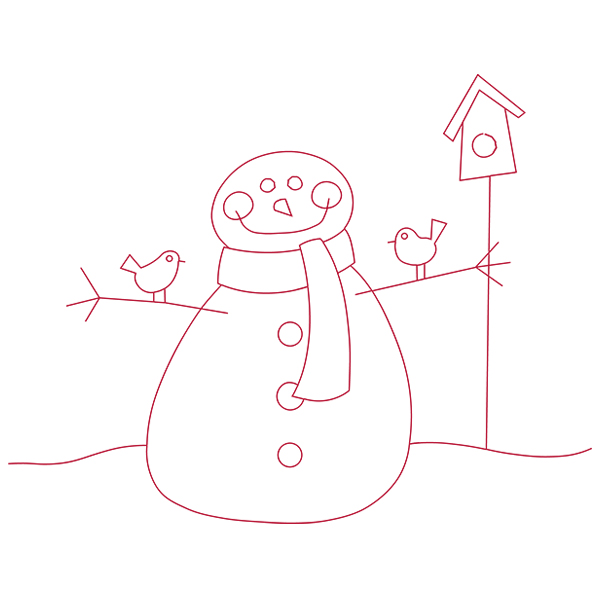 Merry Snowman with Bird Buddies [SVG, DXF]