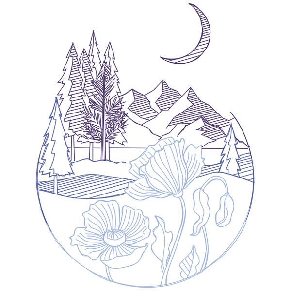 Circle Wilderness Scene [SVG, DXF]