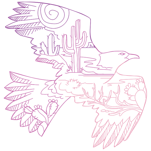 Hawk Wilderness Scene [SVG, DXF]