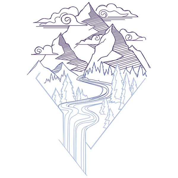 Diamond Mountain Scene [SVG, DXF]