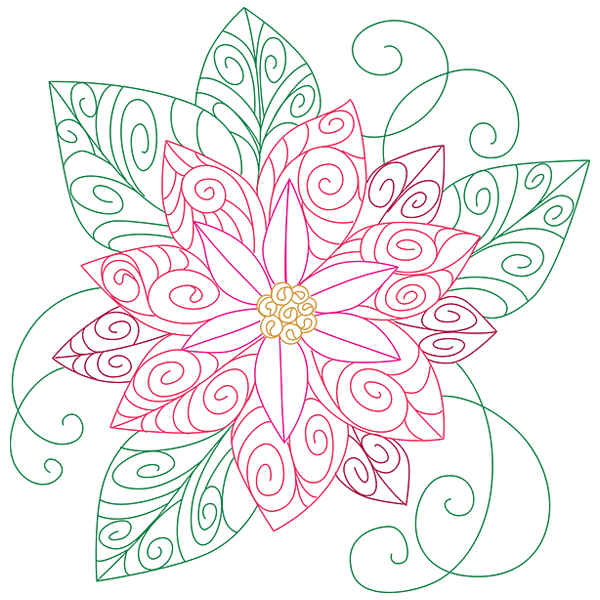 Yuletide Spirals - Poinsettia [SVG, DXF]