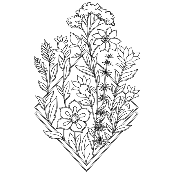 Wildflower Diamond [SVG, DXF] 1