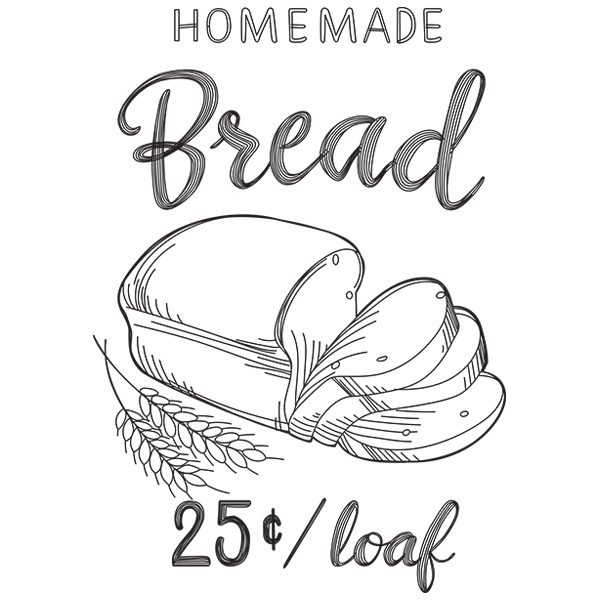 Homemade Bread Sketch [SVG, DXF]