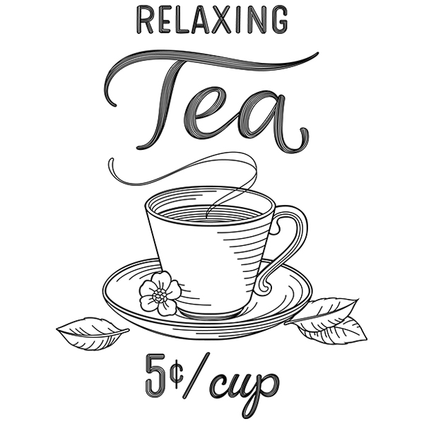 Coffee House Sign - Tea [SVG, DXF]