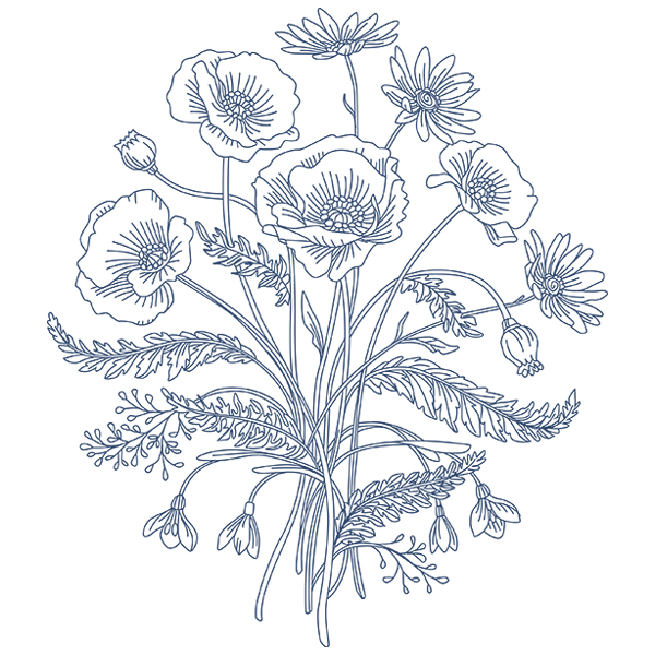 Blooming Botanicals - Poppies [SVG, DXF] 1