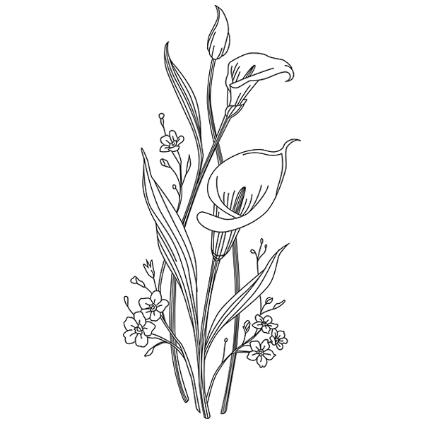 Delicate Floral Bunch - Calla Lilies [SVG, DXF] 1