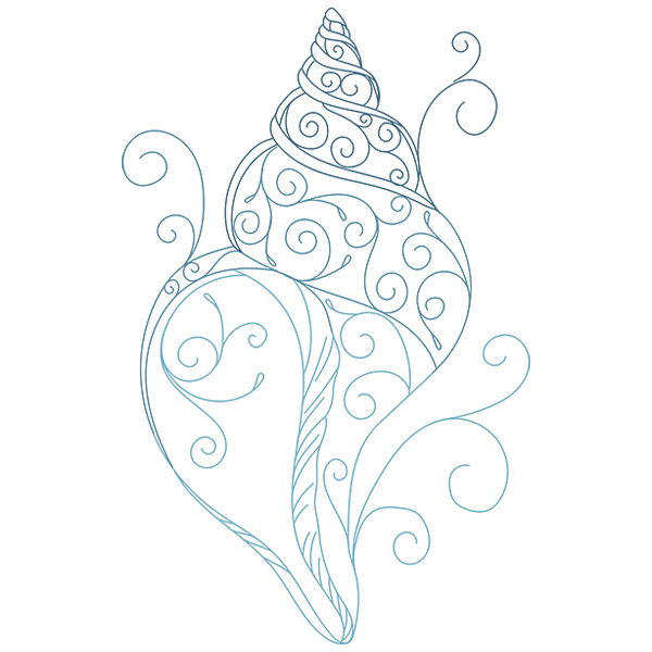 Aqua Marine Seashell [SVG, DXF] 1